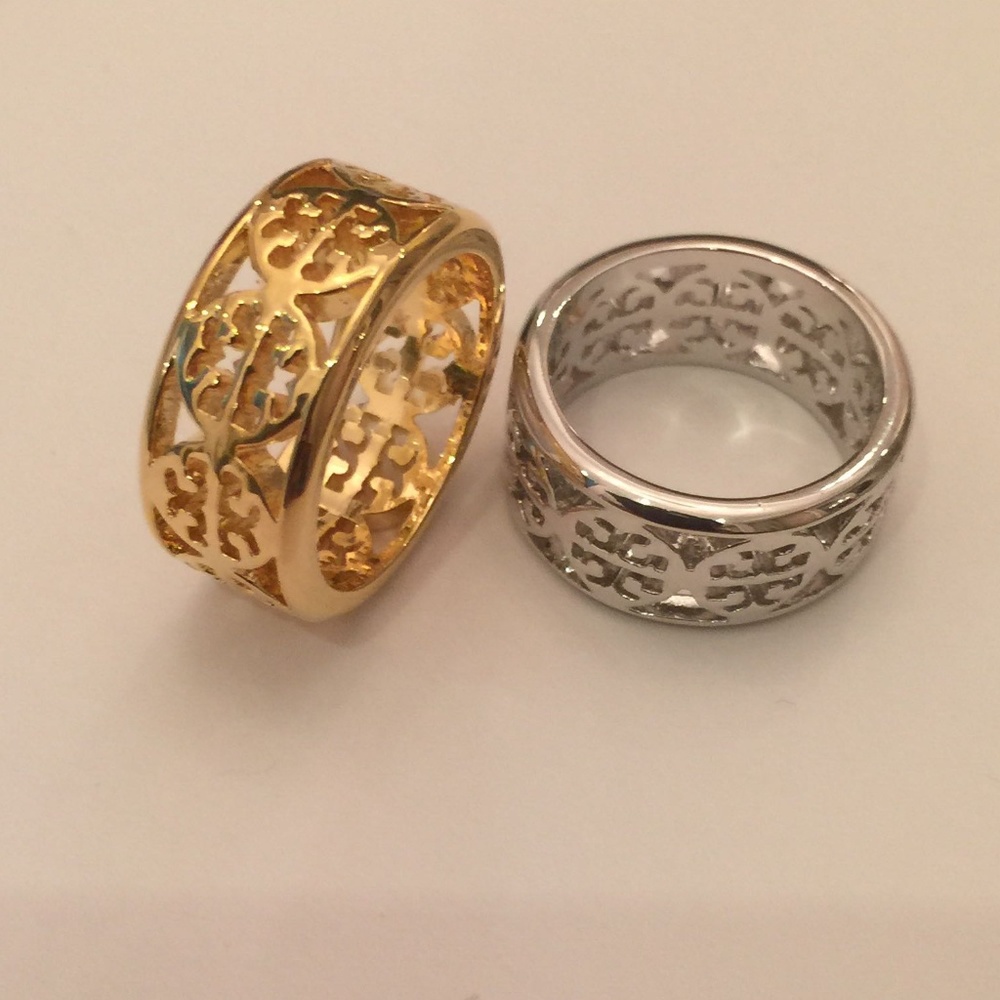 NEW Tory Burch Kinsley Logo Ring, Gold or Silver - Picture 5 of 8